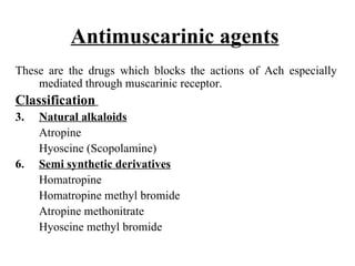 Antimuscarinic agents   ,[object Object],[object Object],[object Object],[object Object],[object Object],[object Object],[object Object],[object Object],[object Object],[object Object]