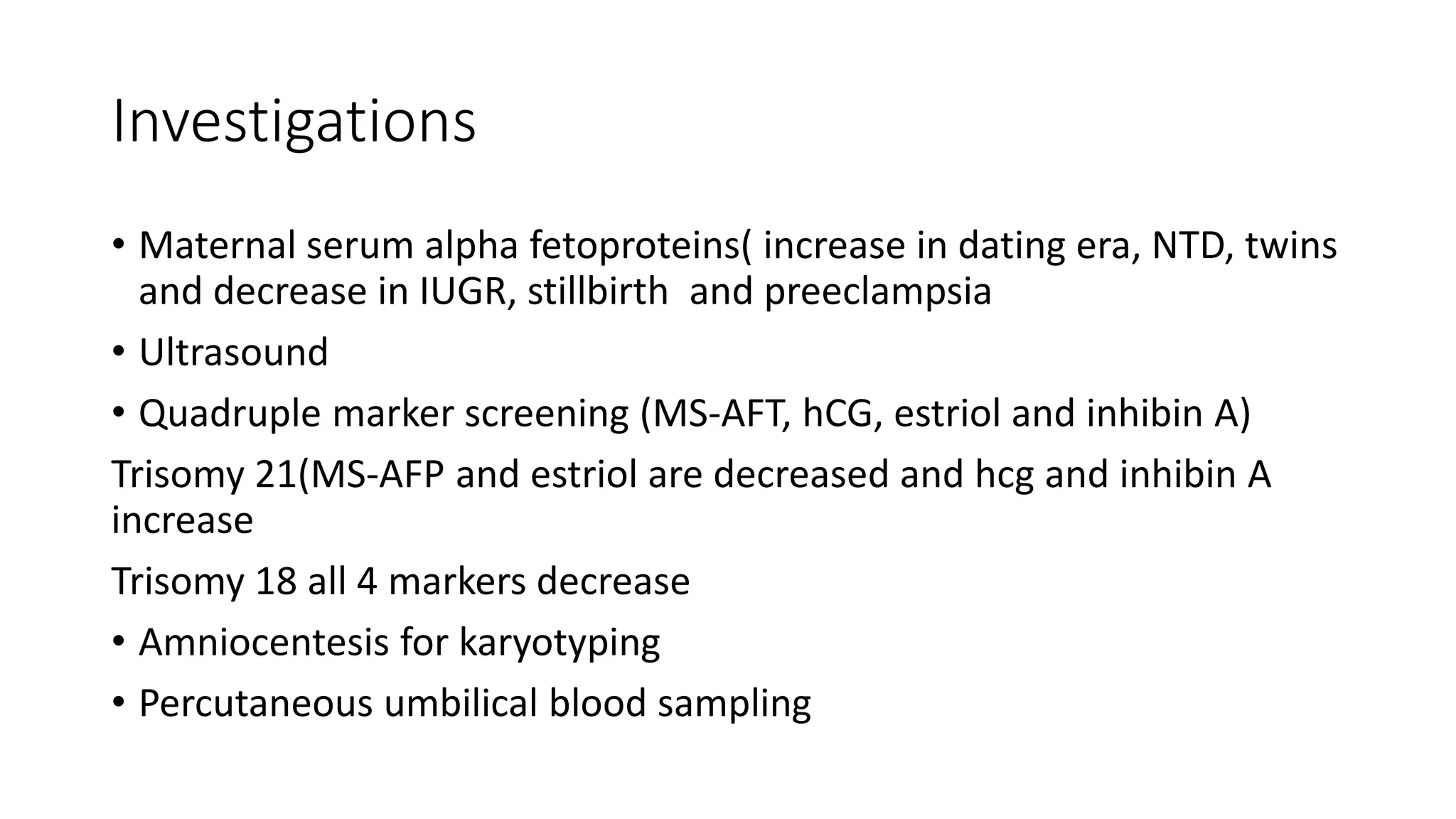 Trisomy Afp Antinatal care | PPTX
