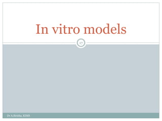Dr A.Sirisha, KIMS
17
In vitro models
 