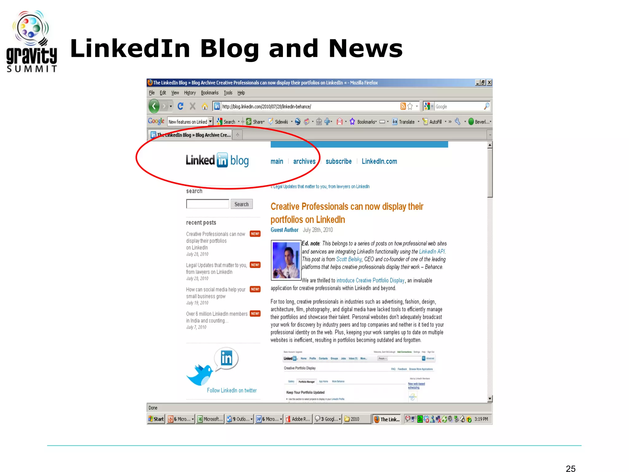 LinkedIn Blog and News




                         25
 