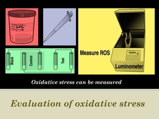 Oxidative stress can be measured



Evaluation of oxidative stress
 