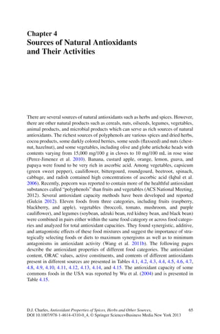 Antioxidant properties of spices, herbs and other sources | PDF