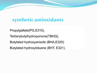 Determining Antioxidant Activity• ORAC, Oxygen Radical Absorbance Capacity method• TRAP, Total Radical-Trapping Antioxidant Parameter method.• TEAC, Trolox Equivalent Antioxidant Capacity method• DPPH• TOSC, Total Oxyradical Scavenging Capacity method• PSC, Peroxyl Radical Scavenging Capacity method• FRAP, Ferric Reducing/Antioxidant Power method.