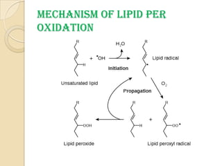 Mechanism of lipid per
oxidation
 