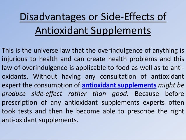 Antioxidant supplements