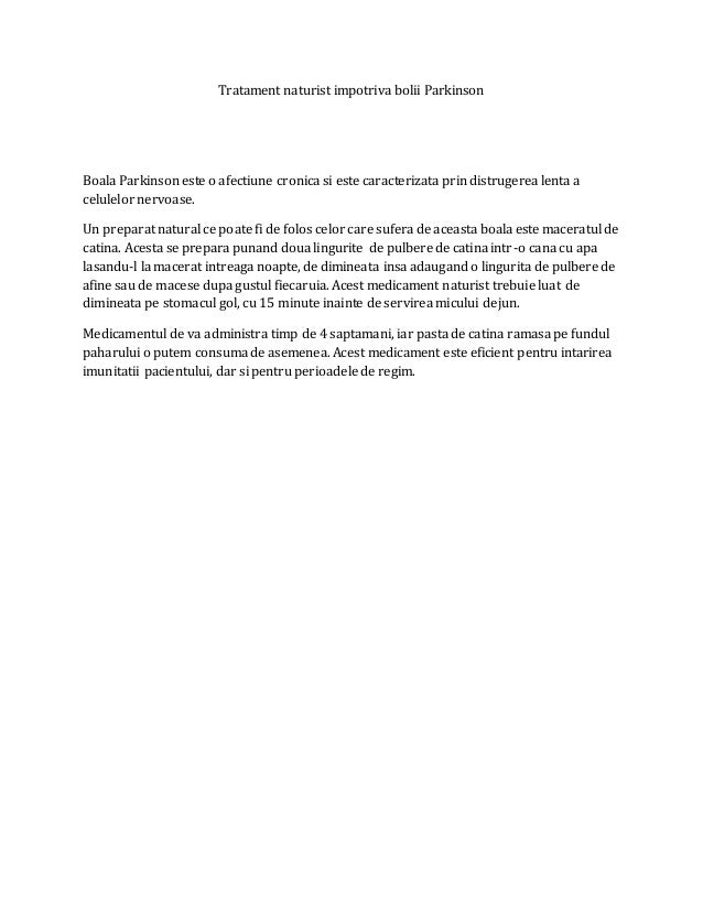Boala Parkinson Tratament Naturist Doctor Cojocaru