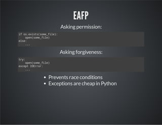 Python Anti patterns / tips / tricks | PPT