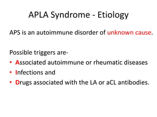 Anti phospholipid syndrome | PPTX