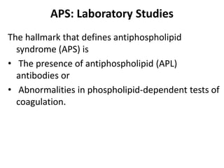 Anti phospholipid syndrome | PPTX