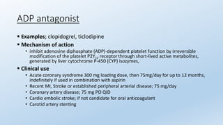 Antiplatelets and anticoagulants | PPTX