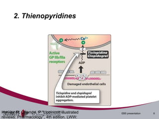 2. Thienopyridines




Harvey, R; Champe, P “Lippincott illustrated   EBS presentation   6
reviews: Pharmacology”, 4th edition. LWW:
 