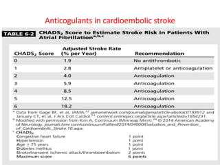 Anticogulants in cardioembolic stroke
 