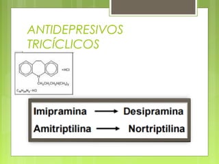 ANTIDEPRESIVOS
TRICÍCLICOS
 