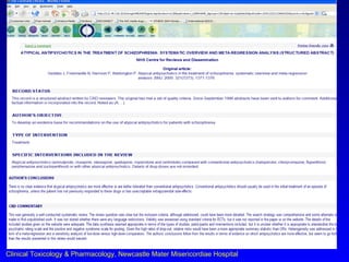 Clinical Toxicology & Pharmacology, Newcastle Mater Misericordiae Hospital
 