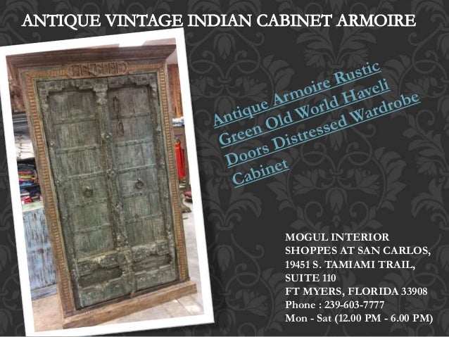 Antique Vintage Indian Cabinet Armoire