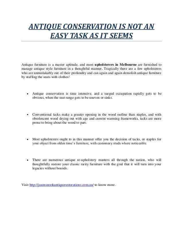 Antique Conservation Is Not An Easy Task As It Seems