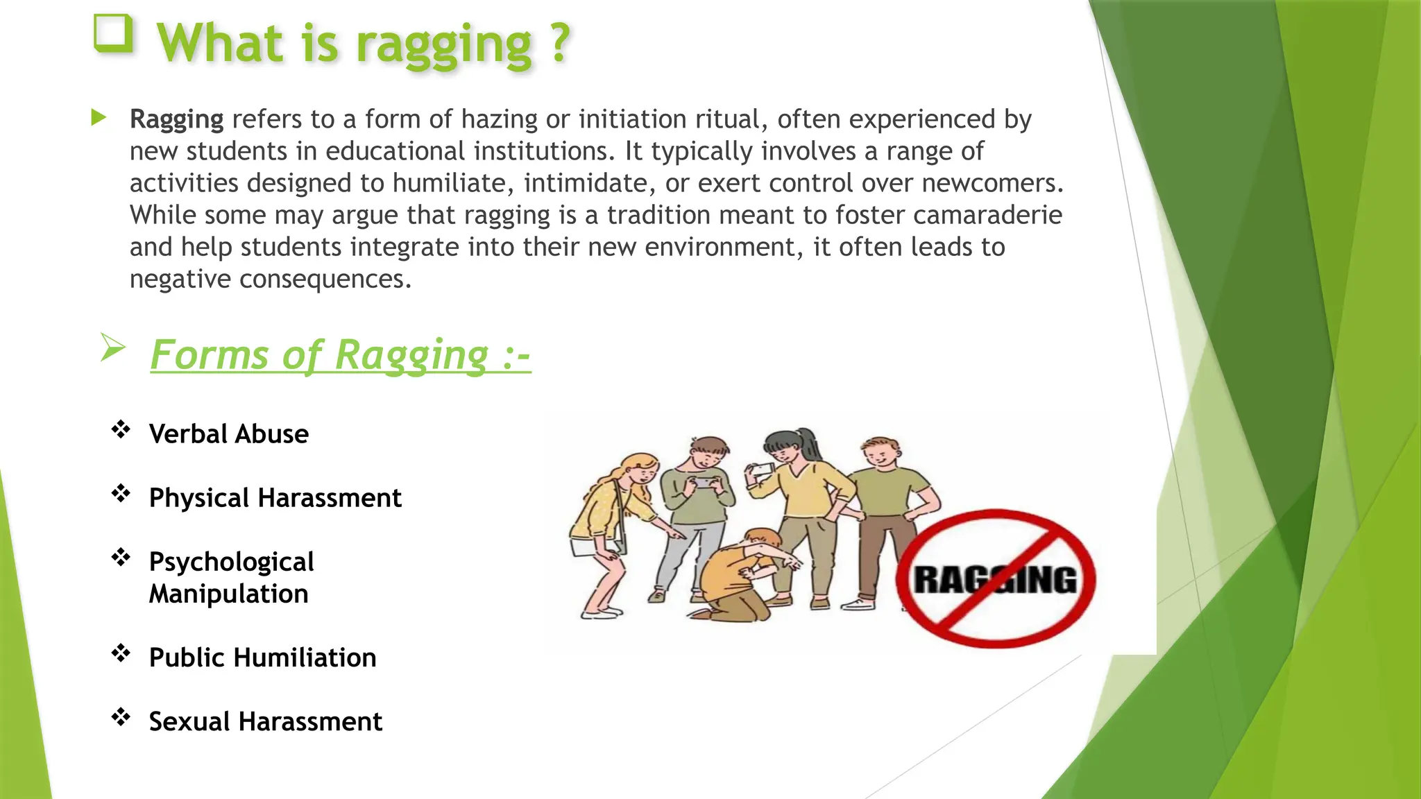 Anti Ragging ppt for making students informed.pptx
