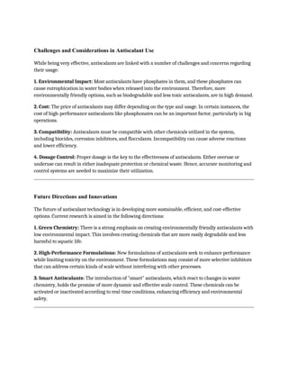 ANTISCALANTS: TYPES, MECHANISM AND APPLICATIONS | DOCX