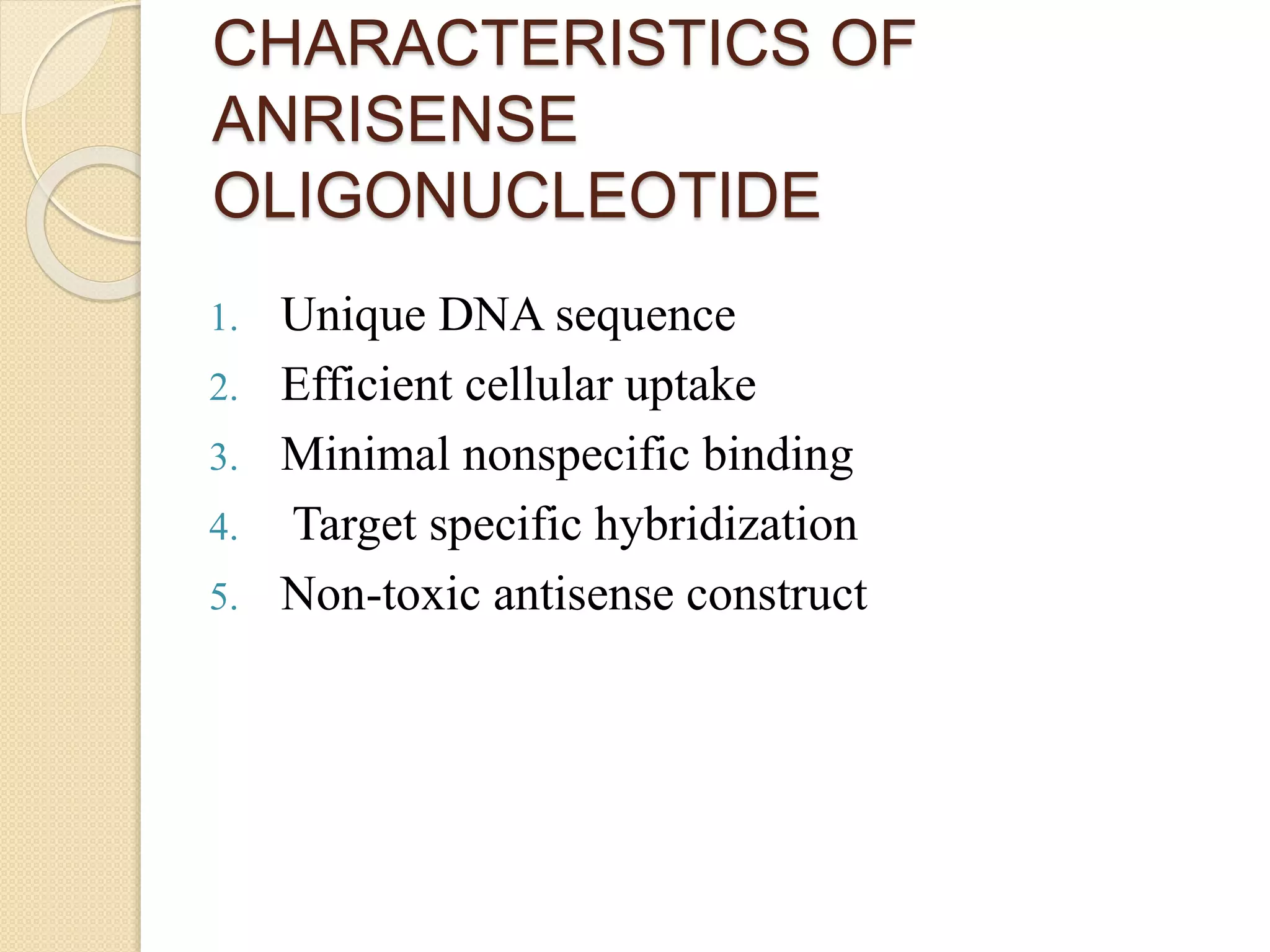 Antisense technologies and antisense oligonucleotides | PPTX | Chemistry | Science