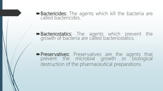 Antiseptic & disinfectants (For D.Pharm 2nd year) [BTE, Lucknow] | PPTX