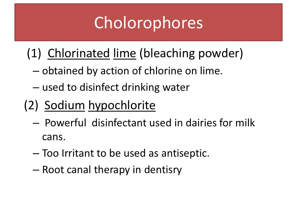 Antiseptics and disinfectants
