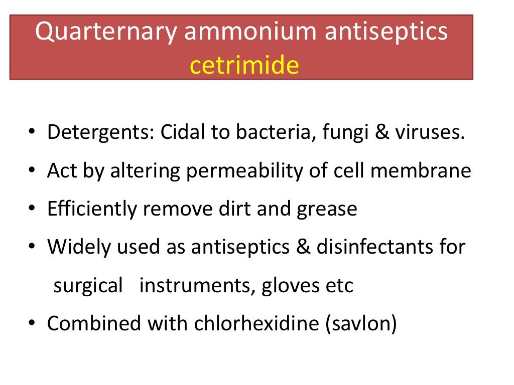 Antiseptics and disinfectants