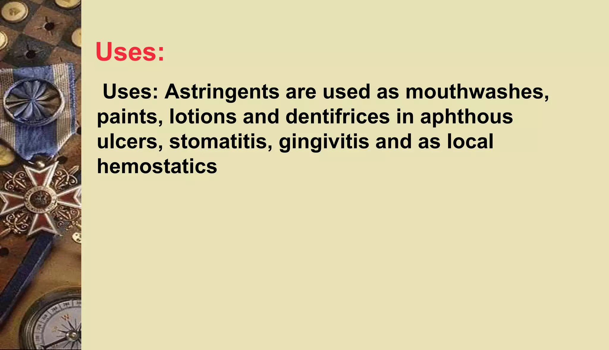 Antiseptics, astringents and sialogogues | PPTX