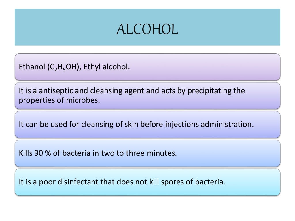 Antiseptics, disinfectants