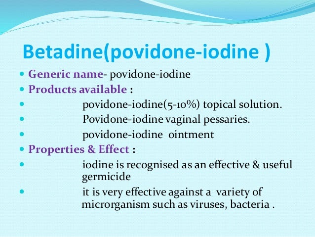 What are uses of povidone iodine?