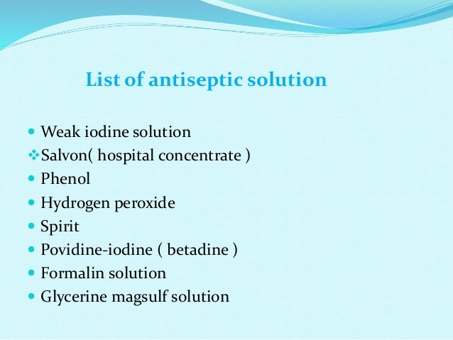 peroxide hydrogen composition of Antiseptic solutions