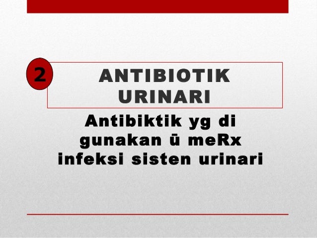 ANTISEPTIK URINARI, ANTIBIOTIK & BAHAN ALTERASI pH