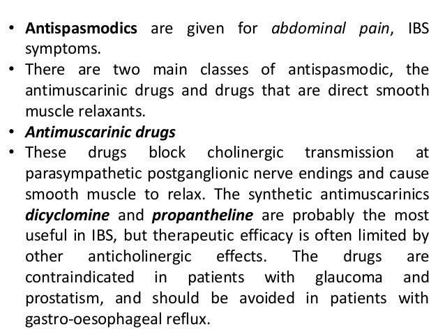Antispasmodic drugs