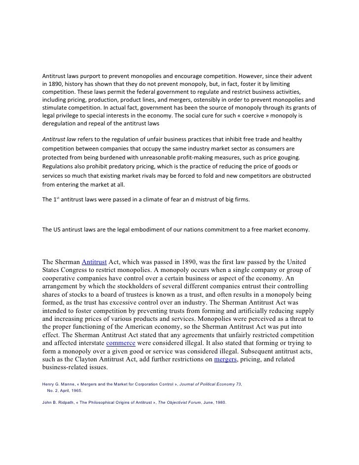 Antitrust Laws Antitrust Laws