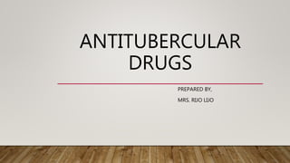 ANTITUBERCULAR
DRUGS
PREPARED BY,
MRS. RIJO LIJO
 