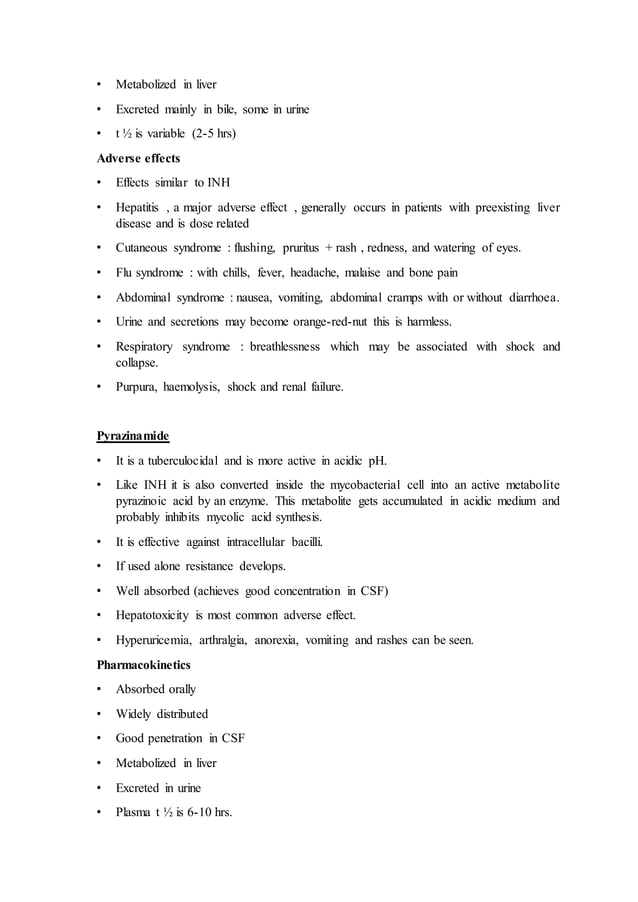Antitubercular drugs (ATT drugs) | PDF
