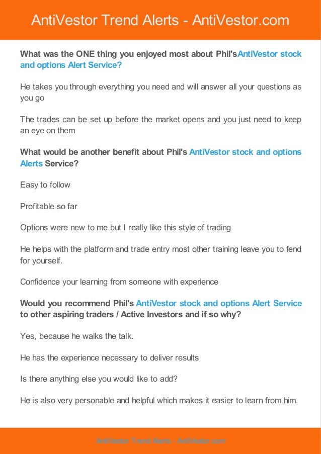 Option trading alert services