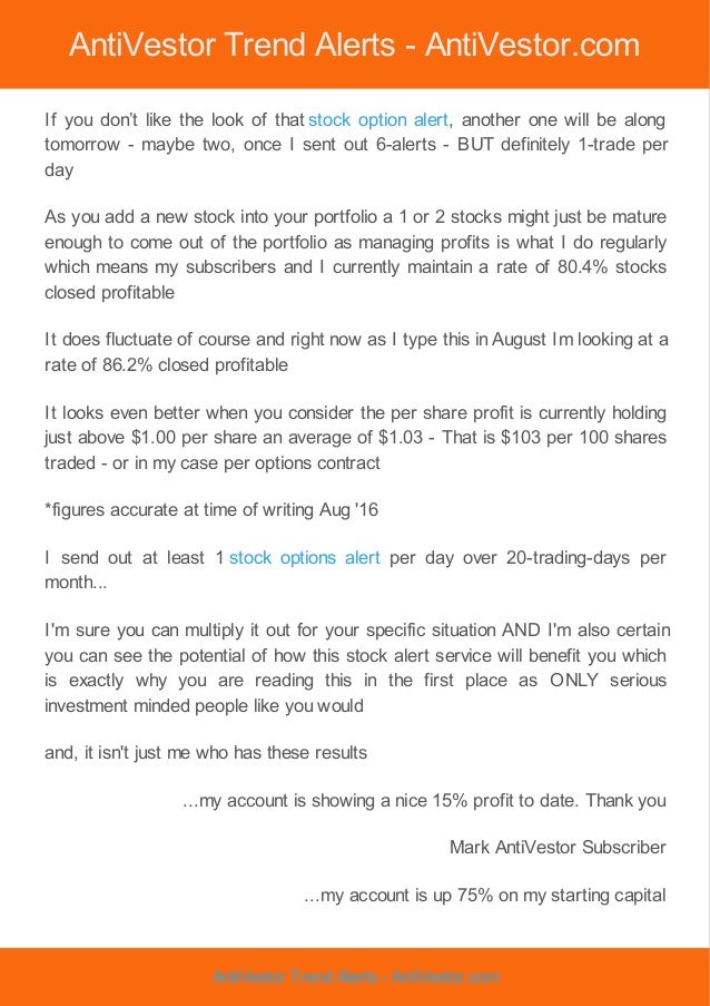 Option trading alert services