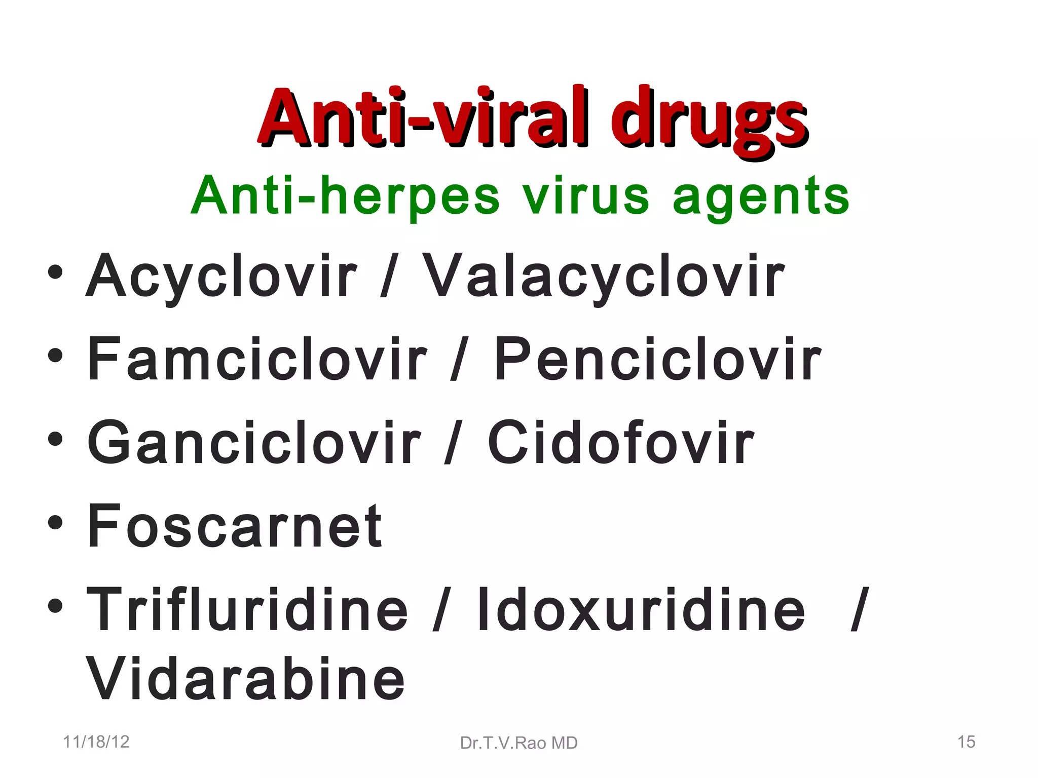 An Ideal Antiviral Drug Would Be One That Antiviral drugs | PPT