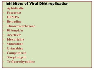 Antiviral Drugs and their mechanism of action | PDF