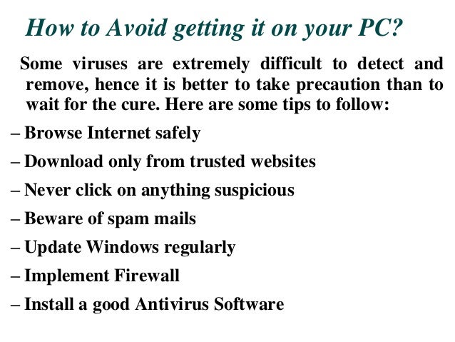 Protect your PC from Virus