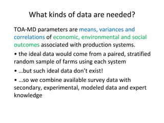 Antle j. trade off analysis minimum data july 2011