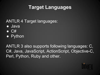 Binary Studio Academy PRO: ANTLR course by Alexander Vasiltsov (lesson ...