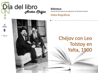 Chéjov con Leo Tolstoy en Yalta, 1900Antón Chéjov