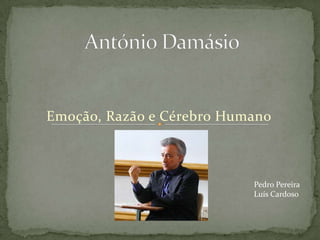 António Damásio Emoção, Razão e Cérebro Humano Pedro Pereira Luís Cardoso 