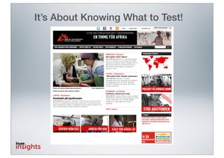 It’s About Knowing What to Test!
 