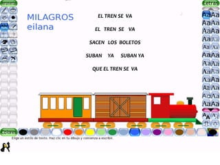 EL TREN SE VA
EL TREN SE VA
SACEN LOS BOLETOS
SUBAN
YA
SUBAN YA
QUE EL TREN SE VA