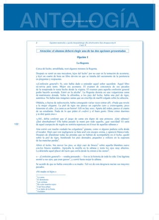 ANTOLOGÍAMuestra de examen de Matura
122
 