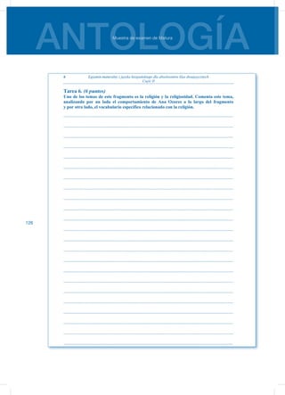 ANTOLOGÍAMuestra de examen de Matura
126
 