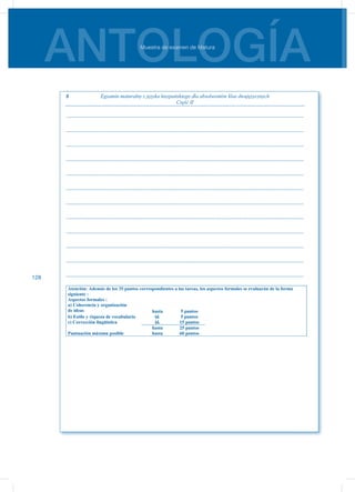 ANTOLOGÍAMuestra de examen de Matura
128
 