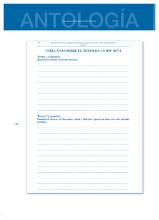 ANTOLOGÍAMuestra de examen de Matura
130
 